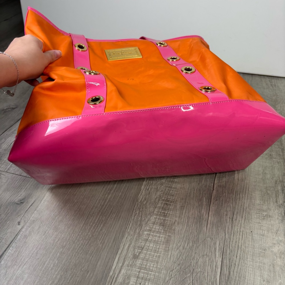 Lilly Pulitzer Orange and Pink Beach Tote - Picture 6 of 9